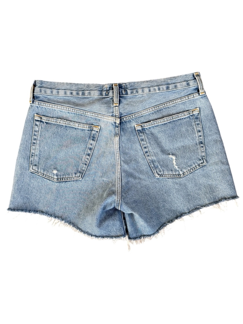 AGOLDE Women’s Parker Long Cut Off Denim Jean Shorts Women’s Size 31 WORN ONCE - Picture 2 of 9